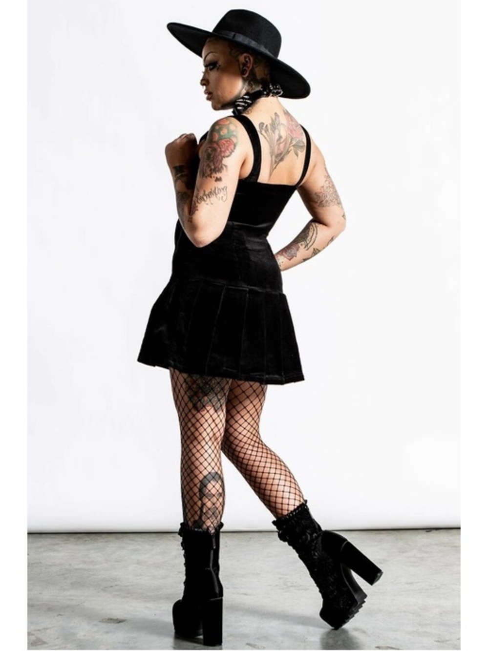 Killstar Black Velvet Button-Front Mini Dress - Picture 3 of 6